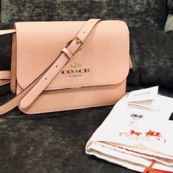 Coach Handbags - NEW Authentic Coach Brynn Leather Flap Crossbody Purse Shell Pink